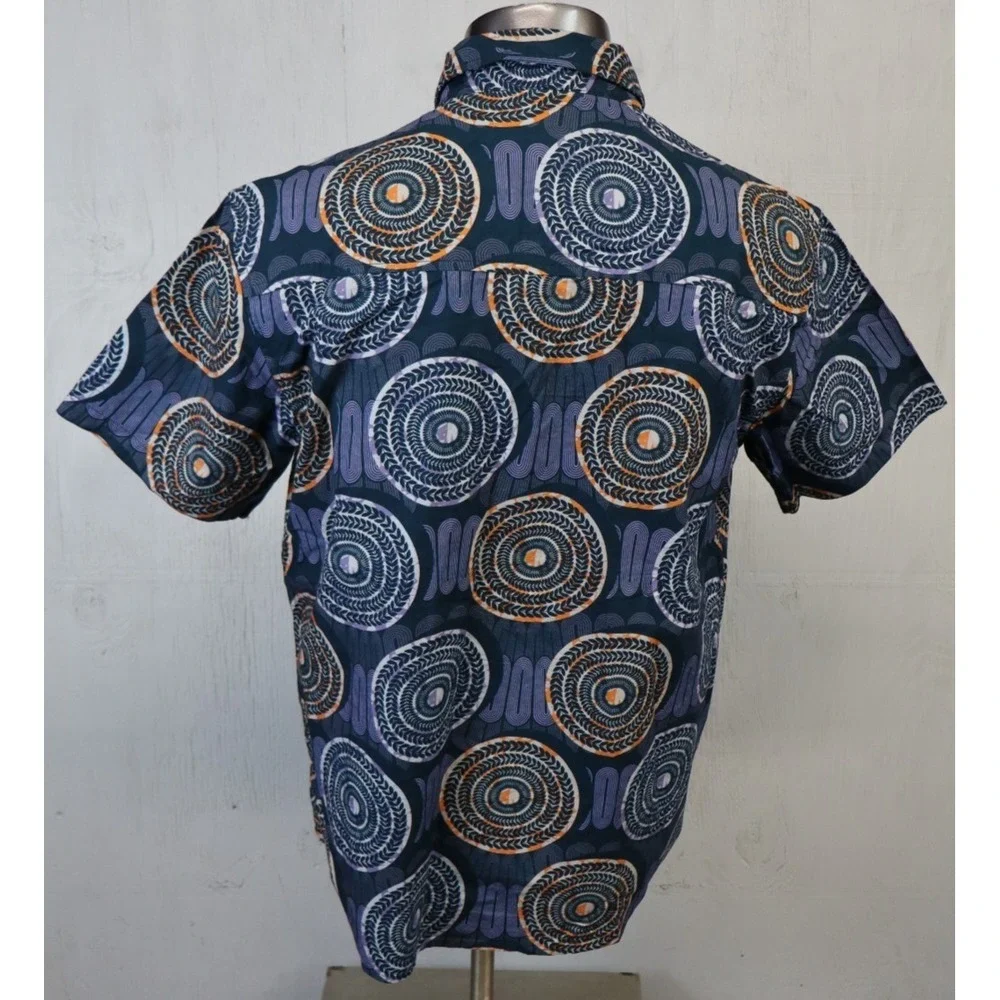 PRPS Goods Shirt Mens Size XL Paisley Button Down Short Sleeve Wood Button